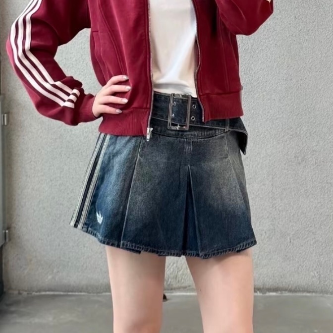 ADIDAS ORIGINALS 牛仔短裙 百褶裙 丹寧 兩色 KX3049/KX3050