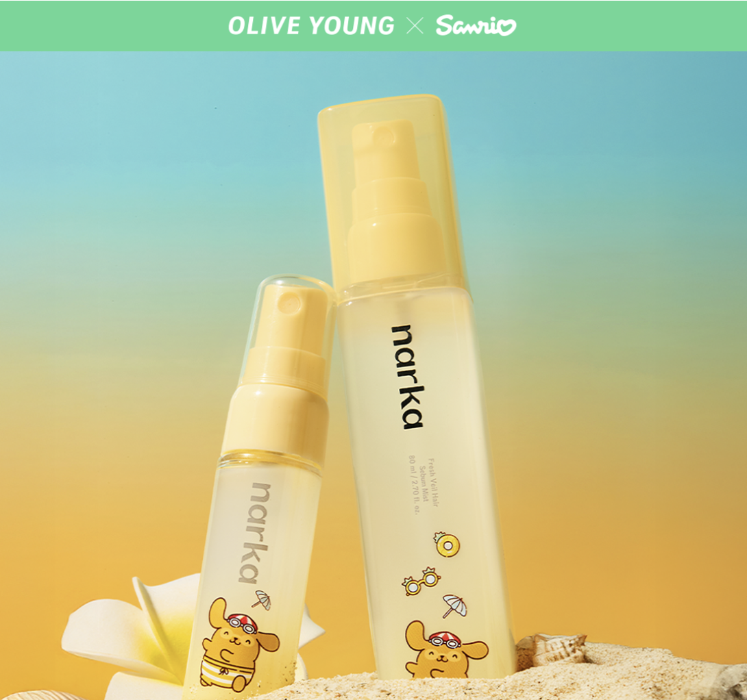 現貨 l narka x Sanrio 布丁狗 Pompompurin Fresh Veil Hair Sebum Mist 輕霧微米頭髮控油噴霧