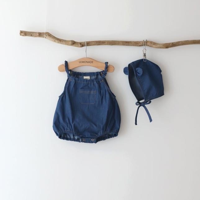 Lemonade Checked Suspender Set (含帽)