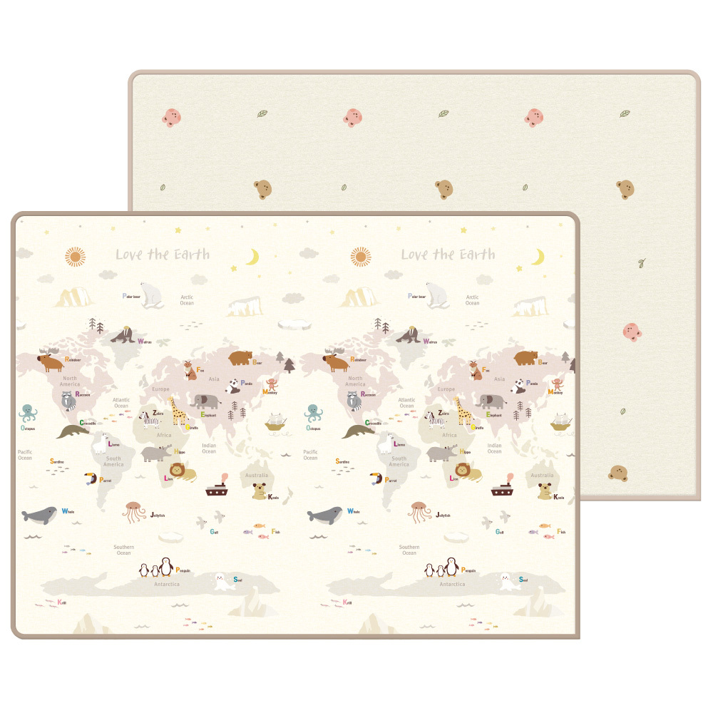 Parklon Prime Living 雙面包邊地墊 - Love the Earth + Coco Bear & Rabbit