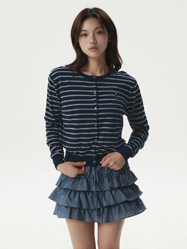 【6/9截單！限時優惠預訂】WHO.A.U STEVE STRIPE CARDIGAN（3色）
