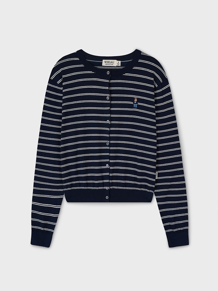 【6/9截單！限時優惠預訂】WHO.A.U STEVE STRIPE CARDIGAN（3色）