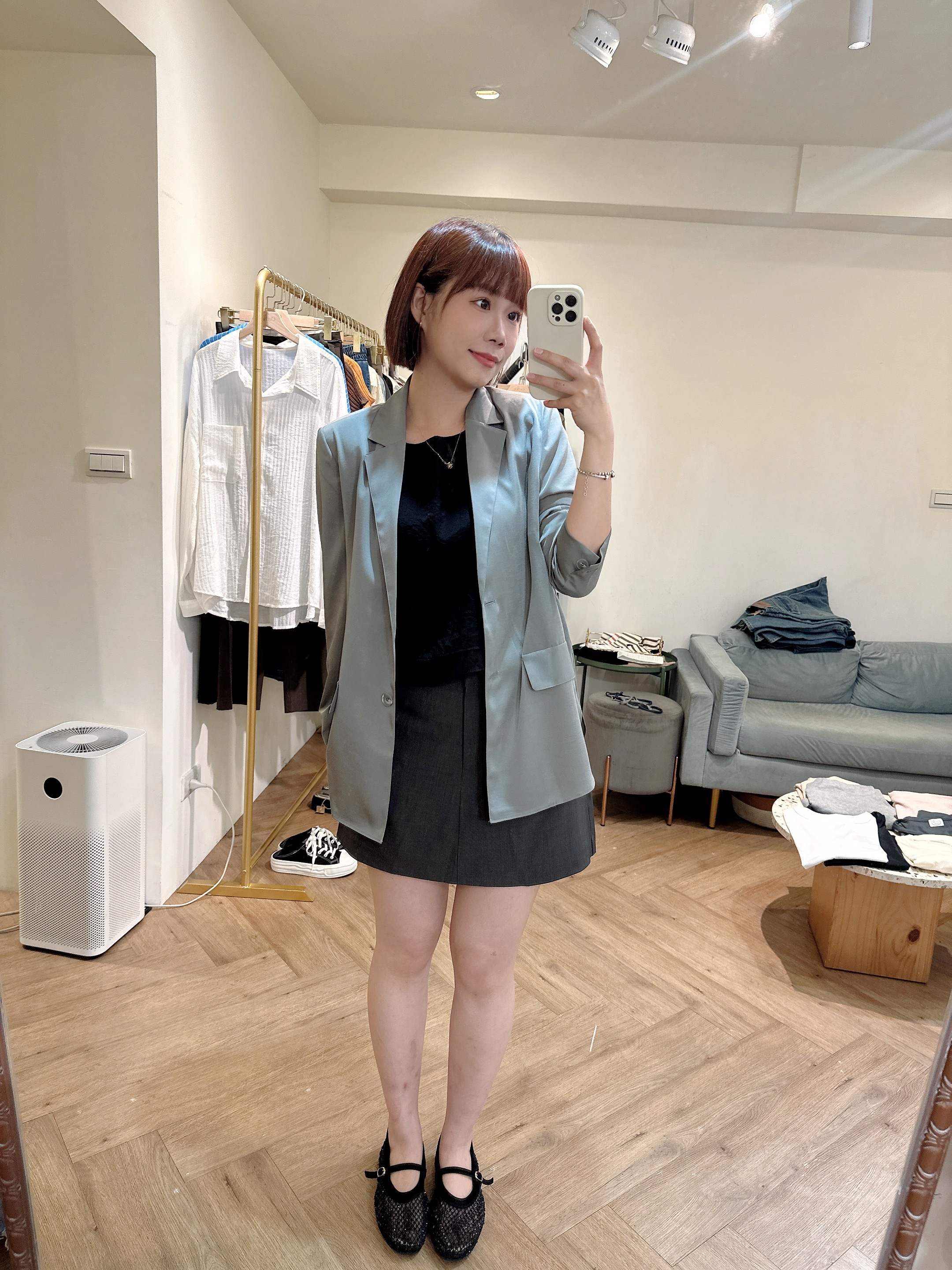 緞面襯衫式西裝外套