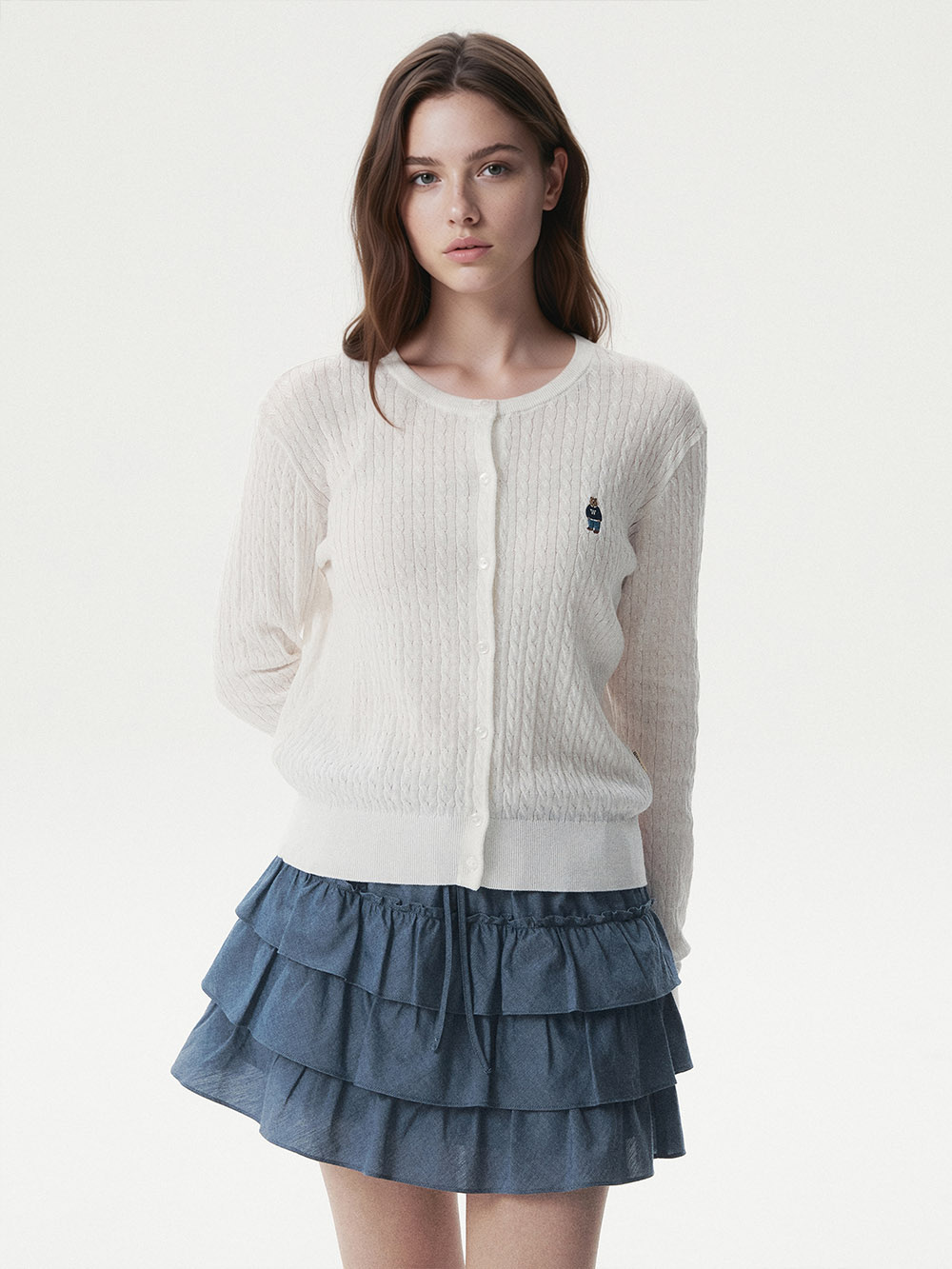 【優惠預訂】WHO.A.U STEVE HIGH GAUGE CABLE CARDIGAN（4色）