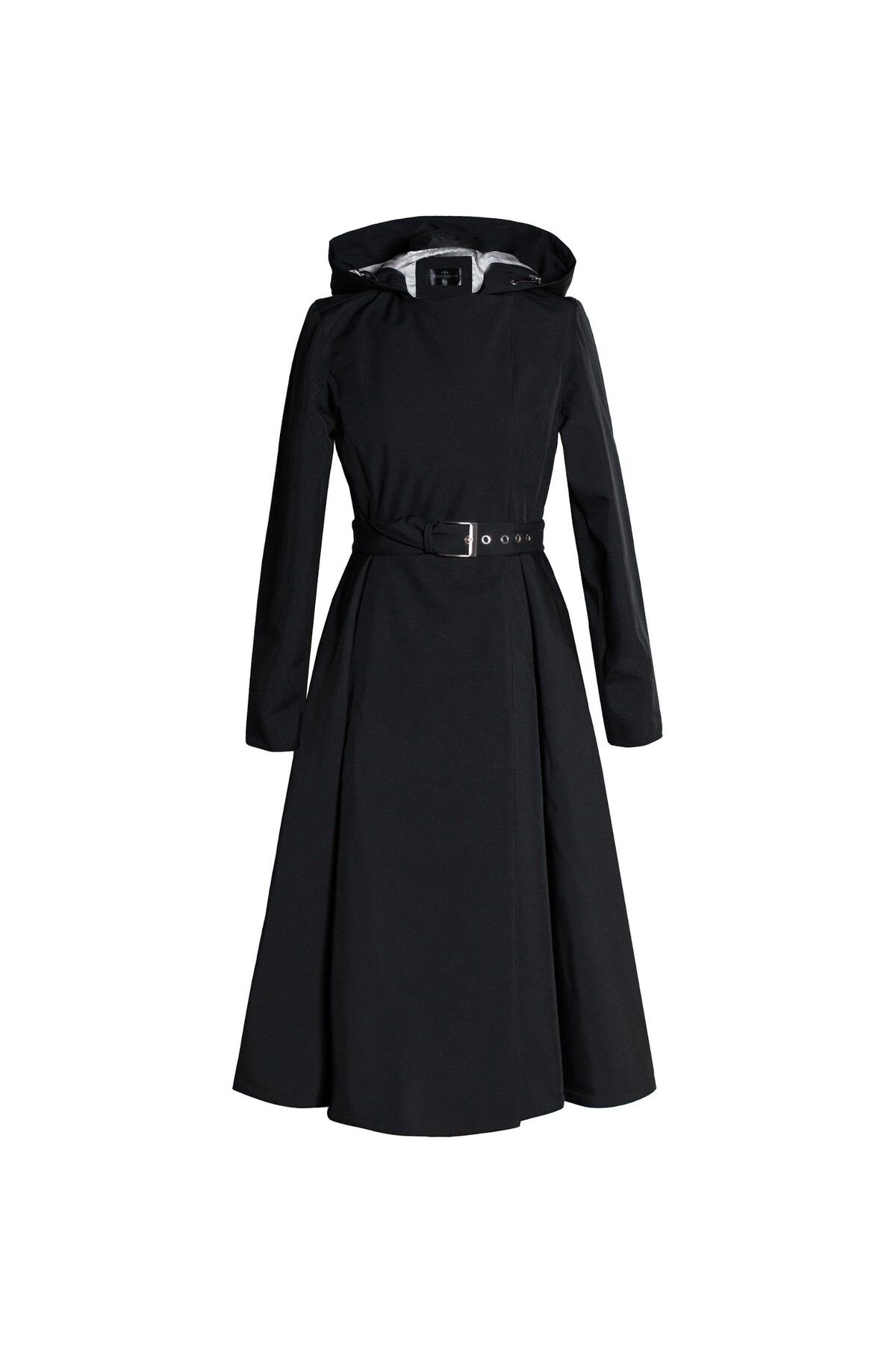 1RS0905-016 [RAINSISTERS] Mid-season Double Breasted Trench Coat Black #S-QOSP (EU)