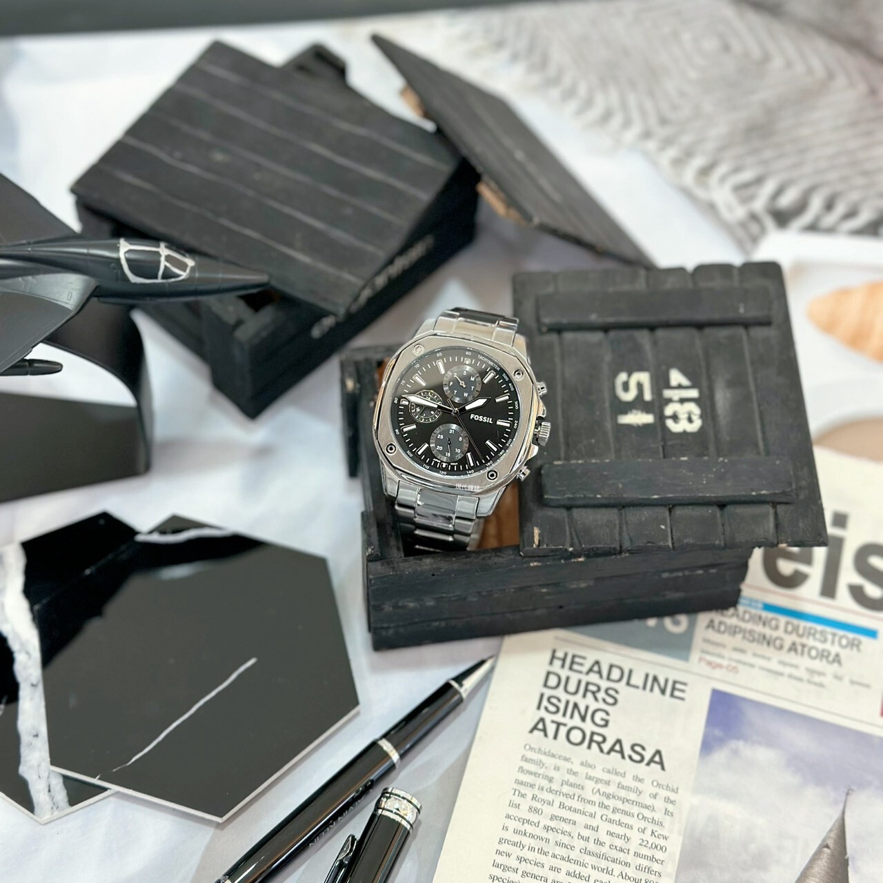 【FOSSIL】Gage 硬派八角 BQM7141 47mm 現代鐘錶