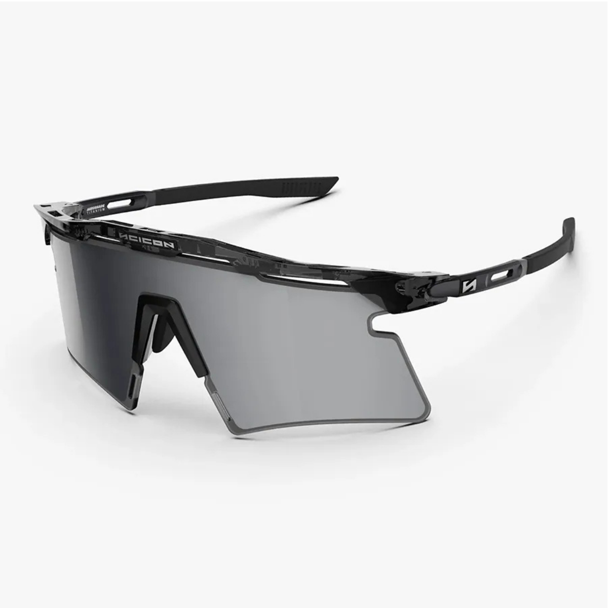 新款【SCICON】 AEROSHADE 2.0 TITANIUM 運動眼鏡 亮黑框 / 鏡面銀片