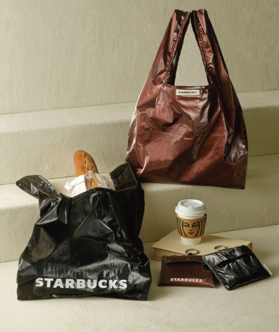 【Luxury】 星巴克金屬光澤皺褶環保購物袋類 秋季限定 Glazed Bag / Metallic Reusable Bag 可收納小袋 方便 環保袋