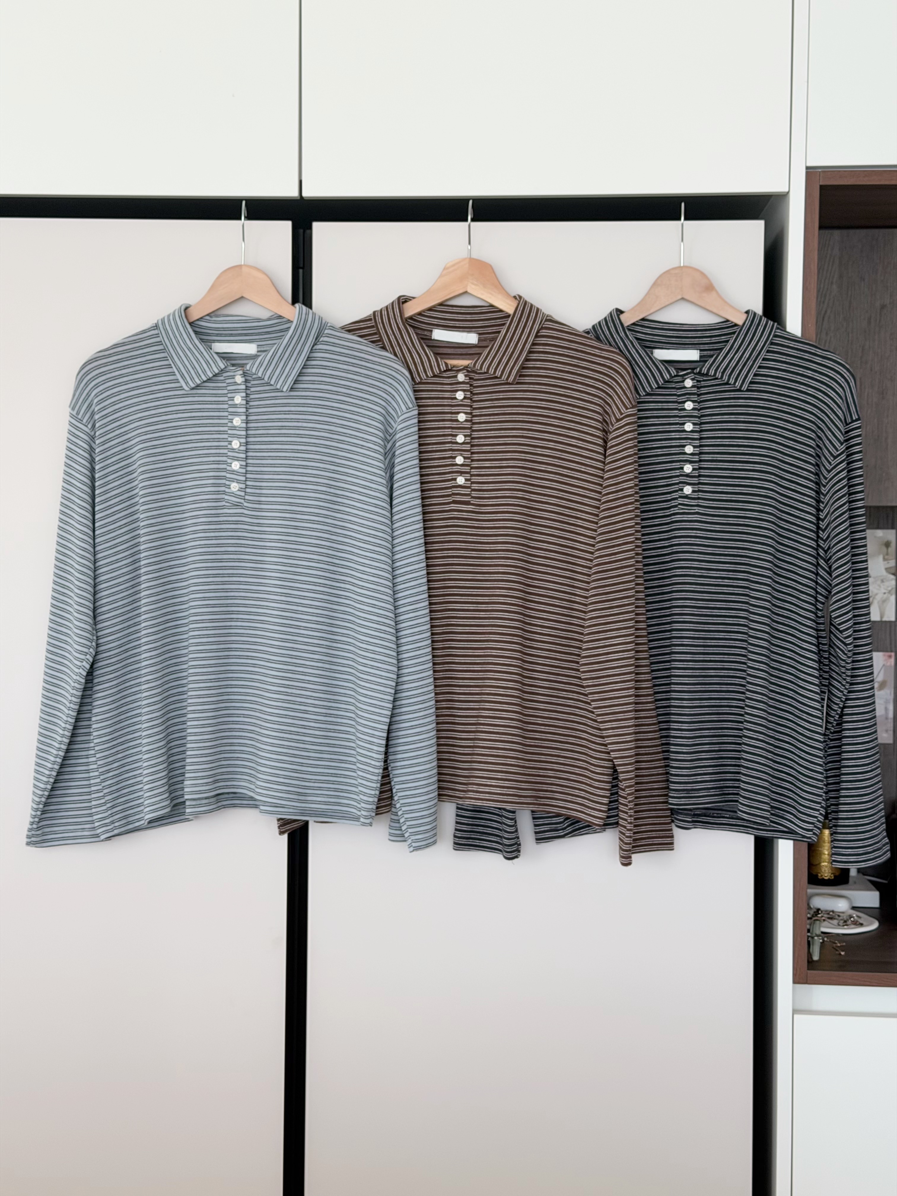 KR689 橫間鈕扣POLO領TOP-3色