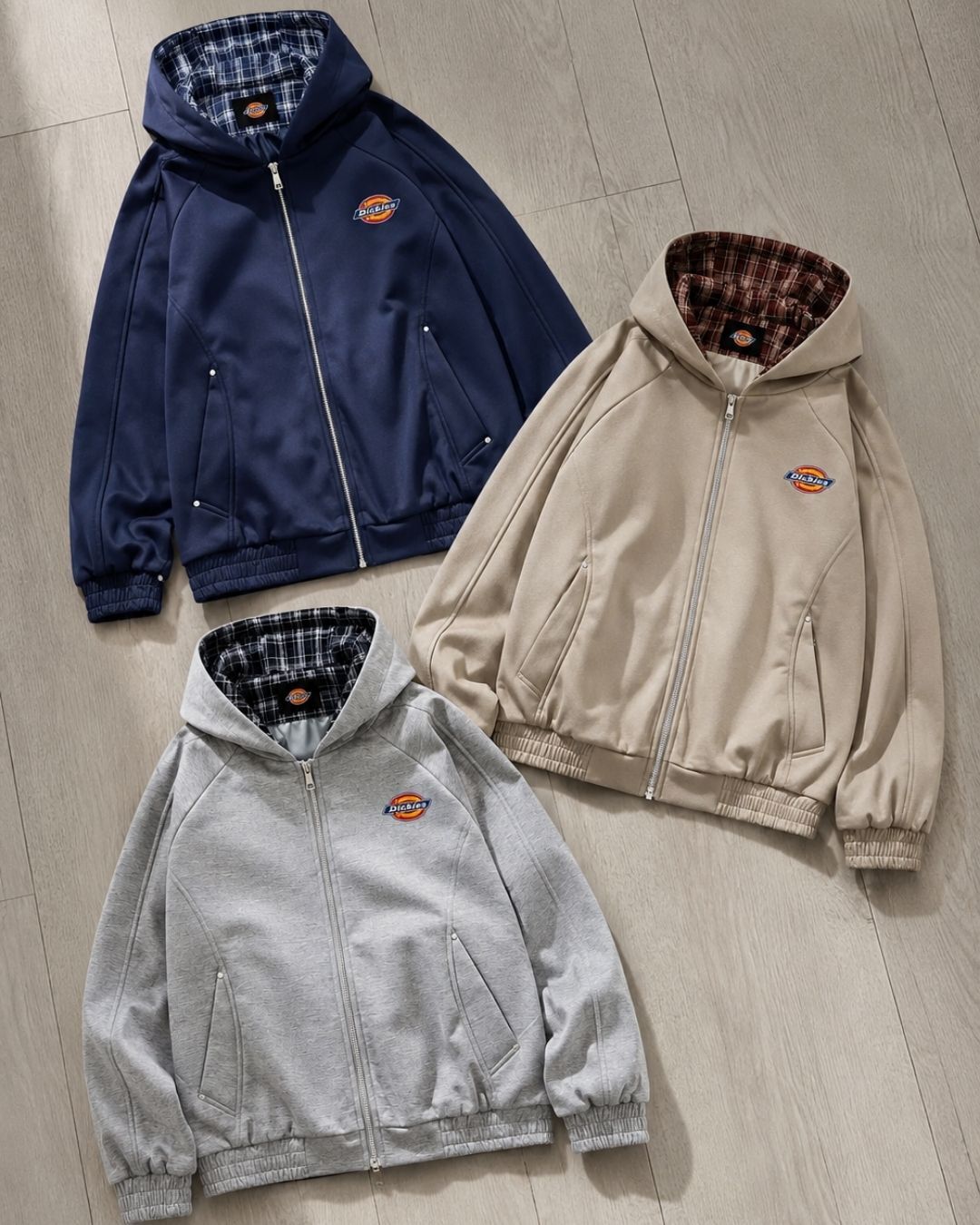 【逢甲FUZZY】DICKIES 美式復古 格子撞色 連帽外套 寬鬆 男女 3色