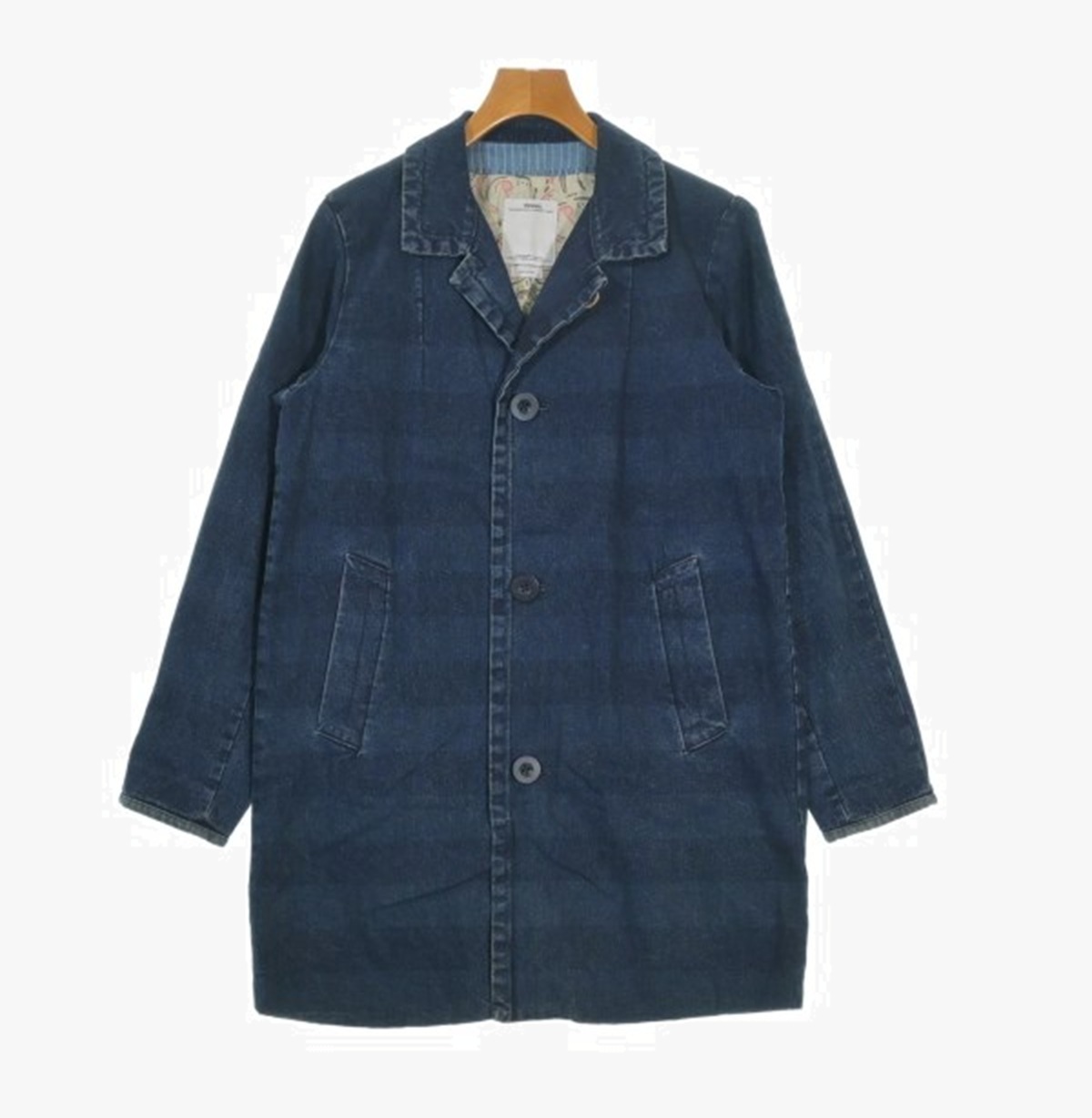 VISVIM MIES COAT INDIGO BORDER (( CONDITION: A )) 中古美品 - SIZE 2 PRE ORDER ITEM (預訂中)