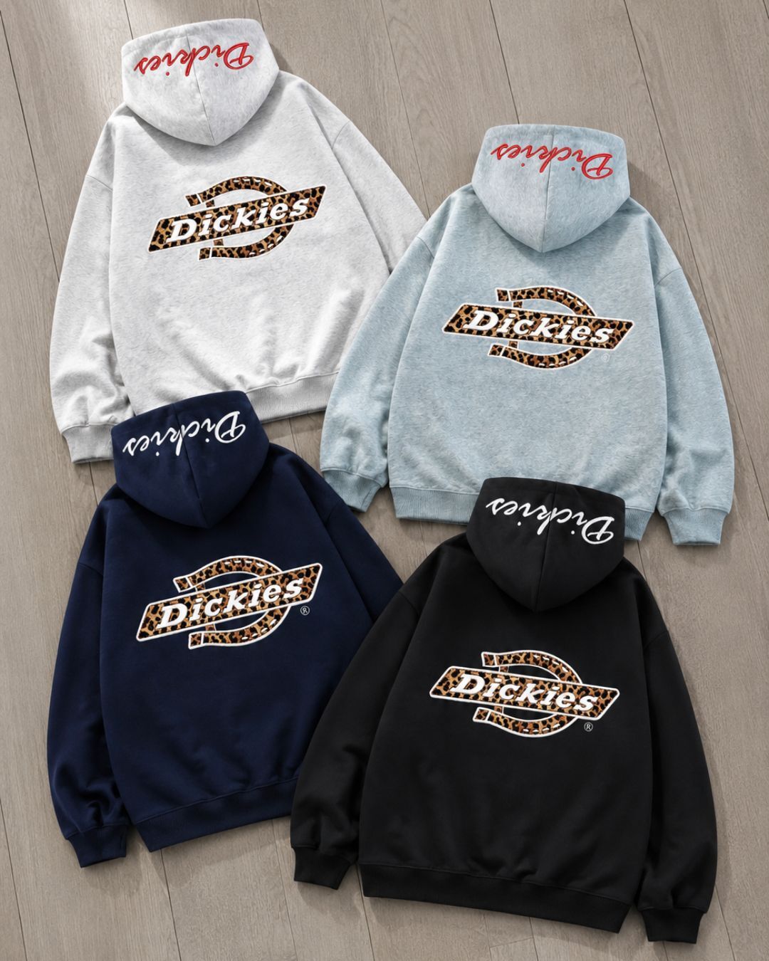 【逢甲FUZZY】DICKIES 美式復古 豹紋LOGO 帽子草寫字 連帽外套 男女 3色