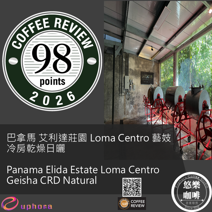 CR98 - KDC Champion -巴拿馬 艾利達莊園 Loma Centro 藝妓 冷房乾燥日曬 悠樂獨家批次