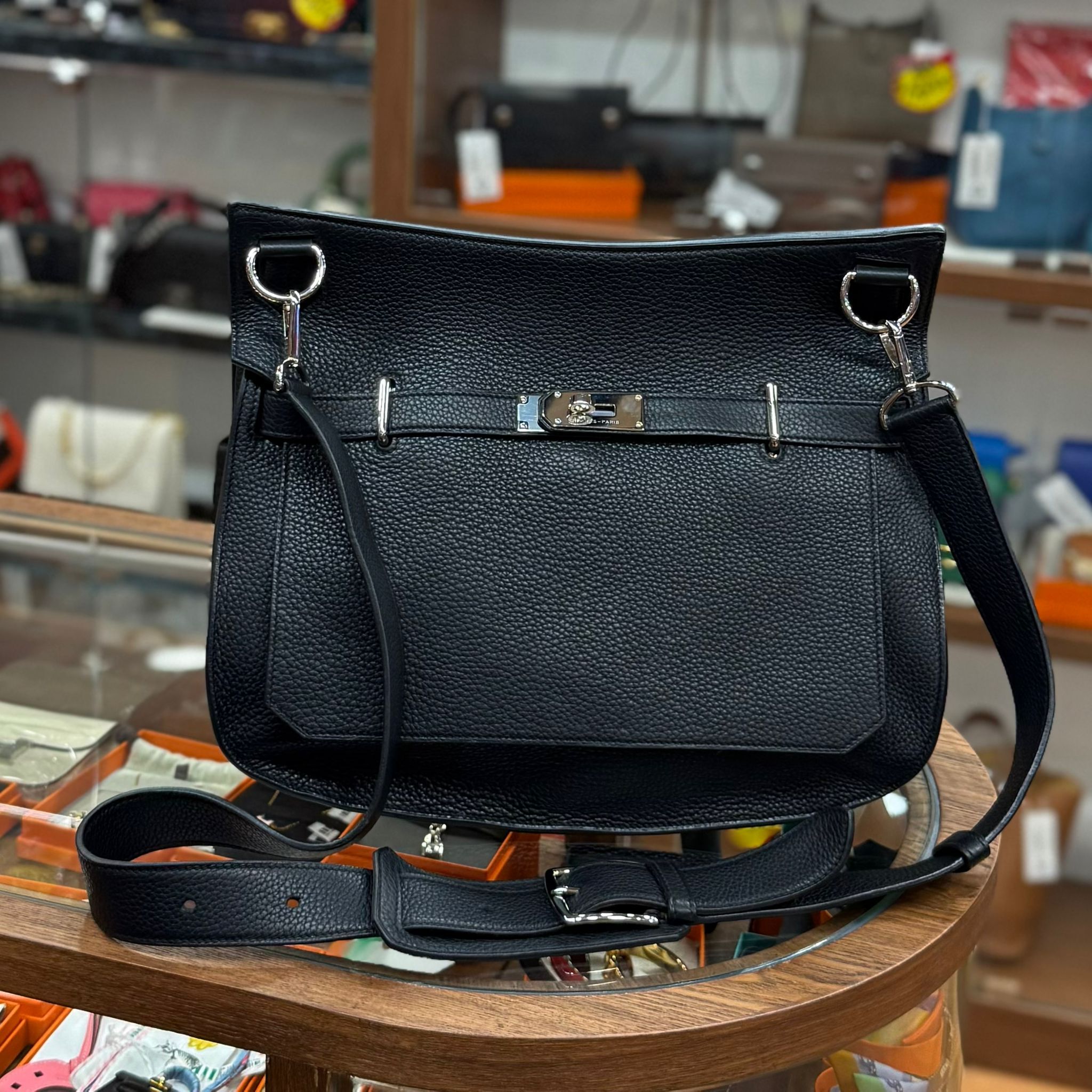 90%New Used Hermes Jypsiere 34 Noir Phw Tc皮 黑色銀扣 #愛馬仕吉普賽