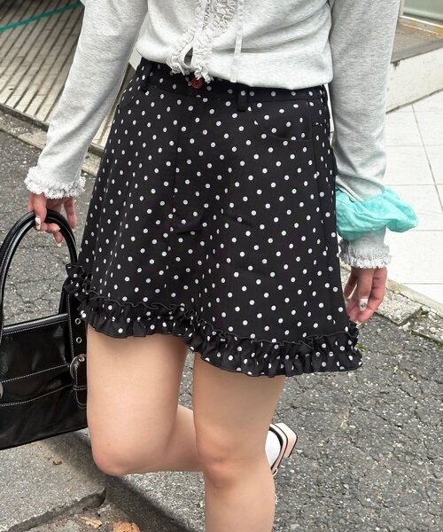 CIAOPANIC / Frilled Hem Dot Mini Skirt
