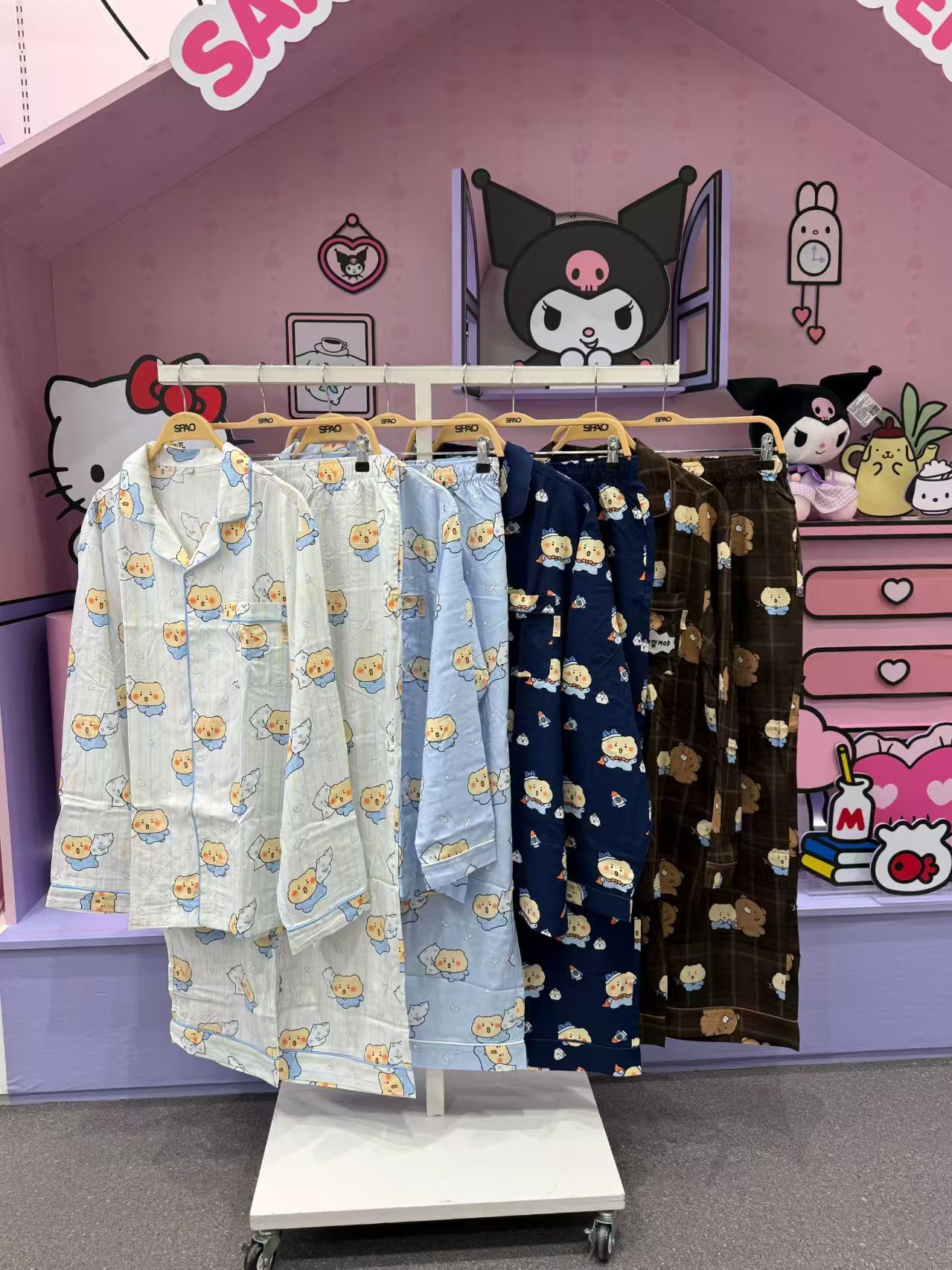 韓國代購 spao 18 土豆熊長袖睡衣套裝
