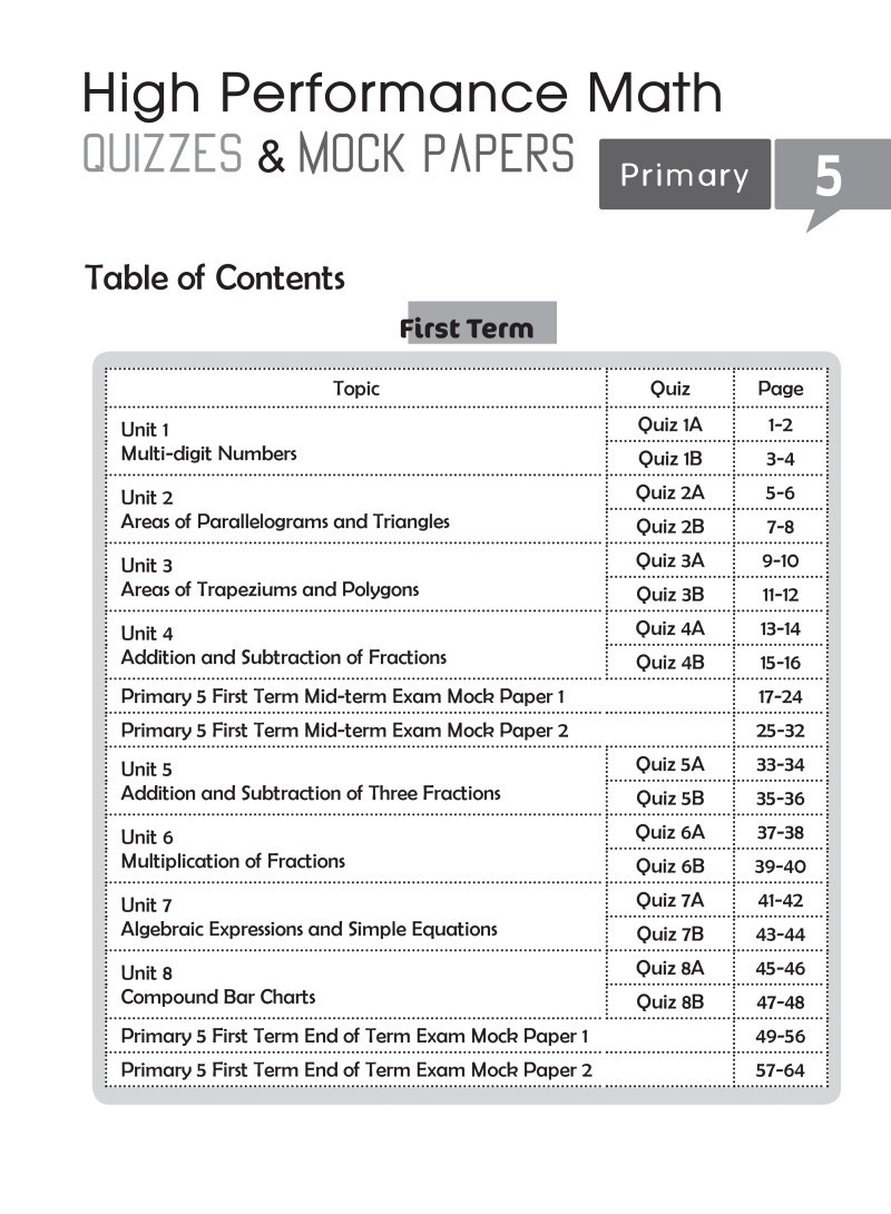 【多買多折】High Performance Math Quizzes and Mock Papers P5