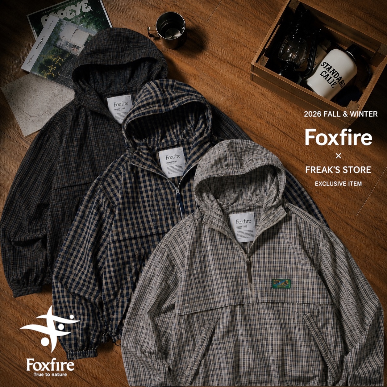｜早鳥開團｜Foxfire × FREAK'S STORE 聯名款 格紋連帽夾克