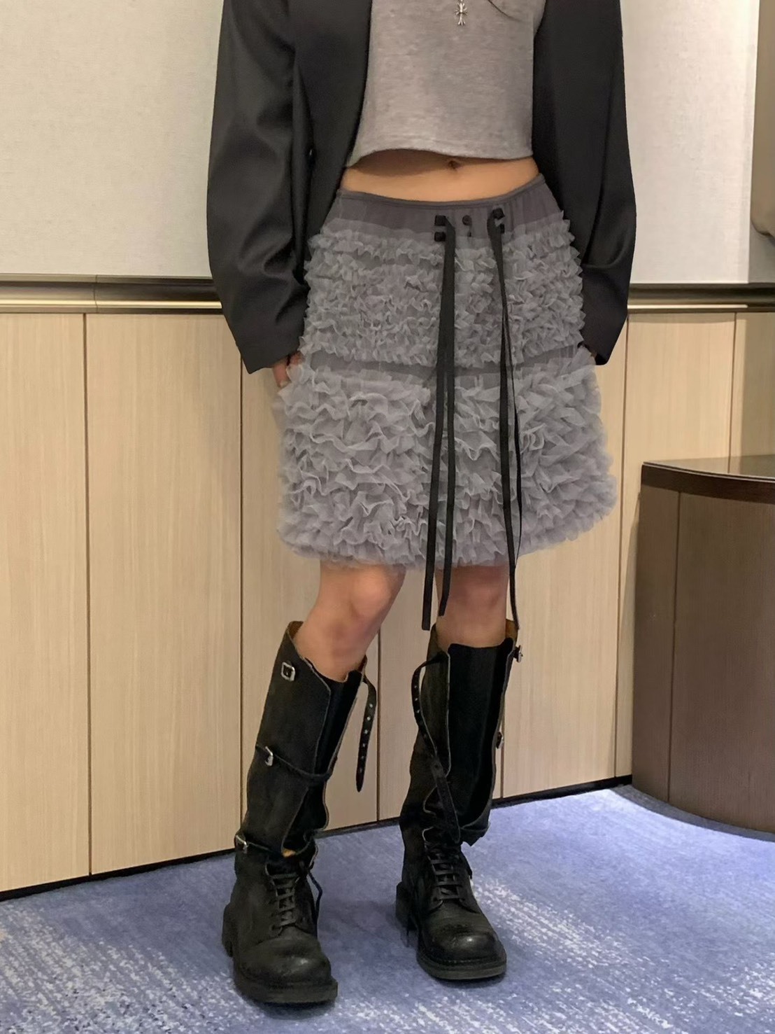 波浪紗中裙