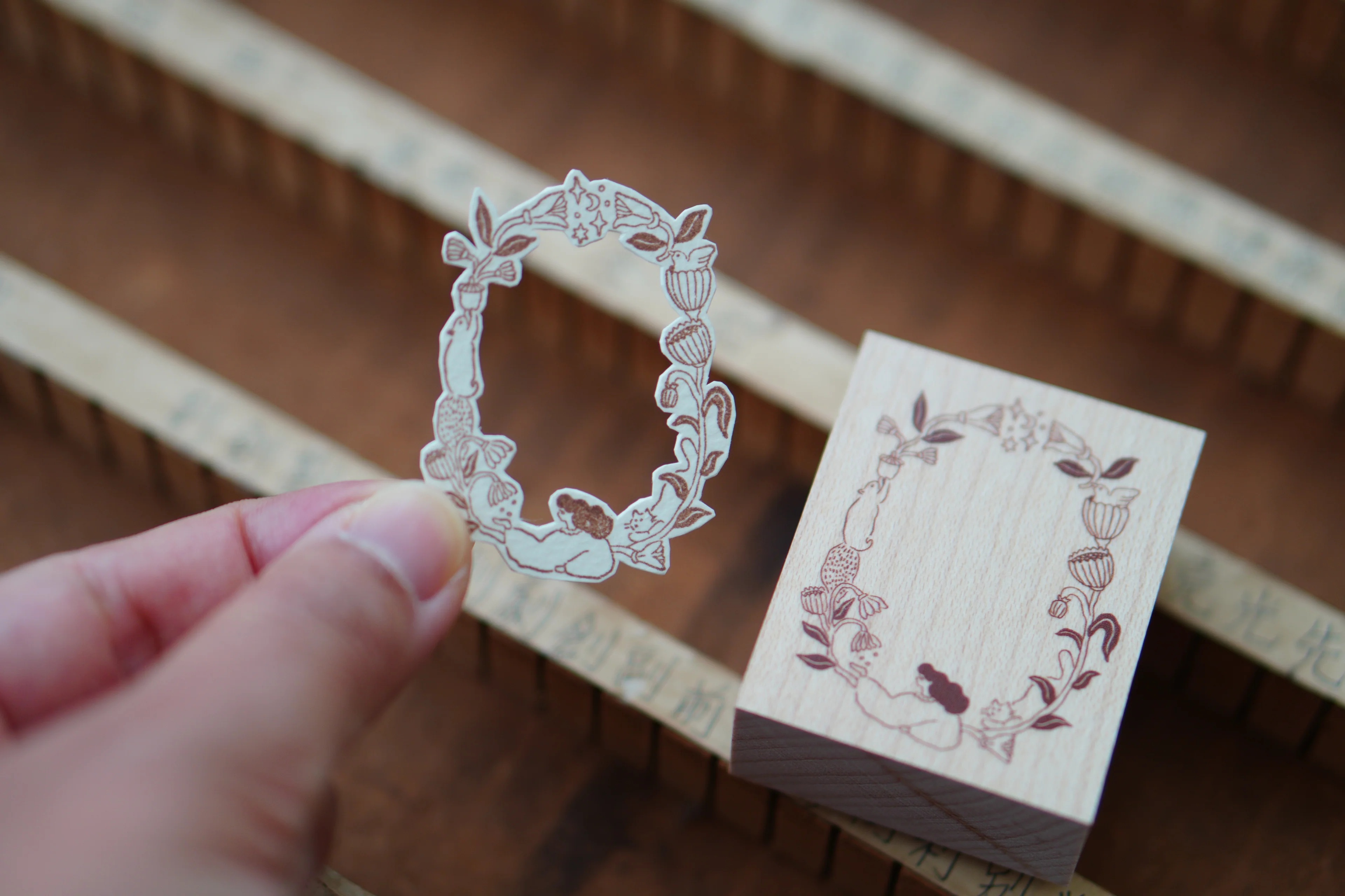 森空 Ivy Snow．Whispering Garden Frame 木頭印章
