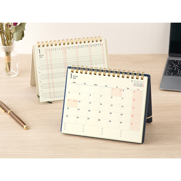 2027 桌曆式月計畫手帳 B6 +Stand Diary｜日本MIDORI
