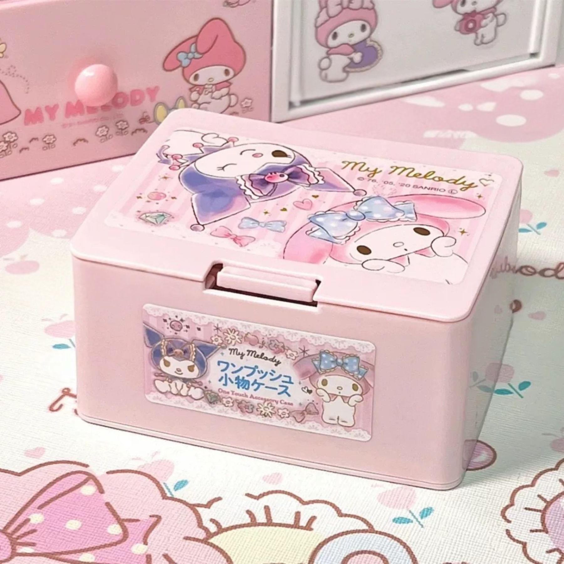 MY MELODY佻皮魔女 Sanrio|按壓彈蓋式小物收納盒 / 桌上置物盒