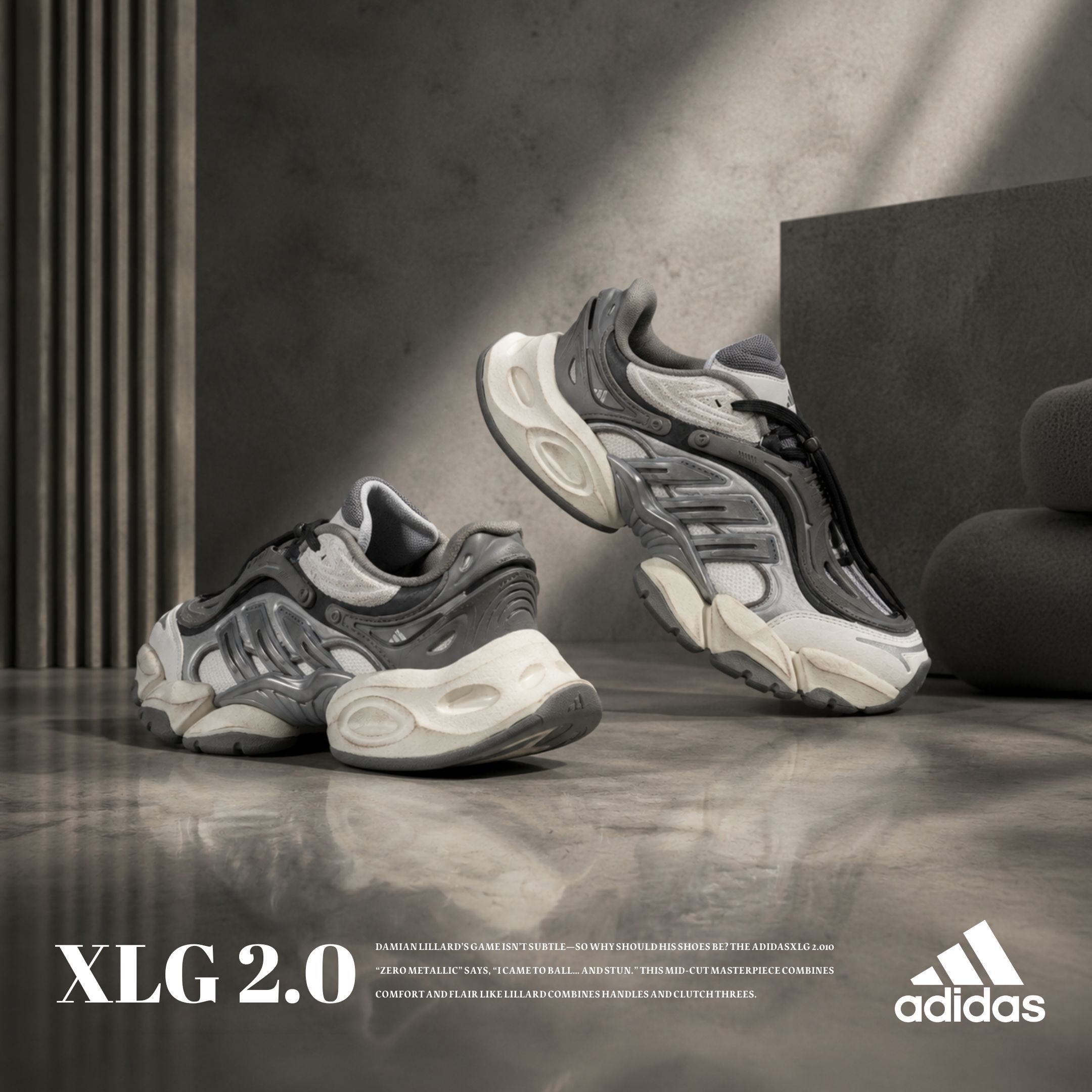 NICEDAY 代購 Adidas XLG Runner 2.0 機甲鞋 賽博 科技 未來 灰 灰白 鐵灰 LC1323
