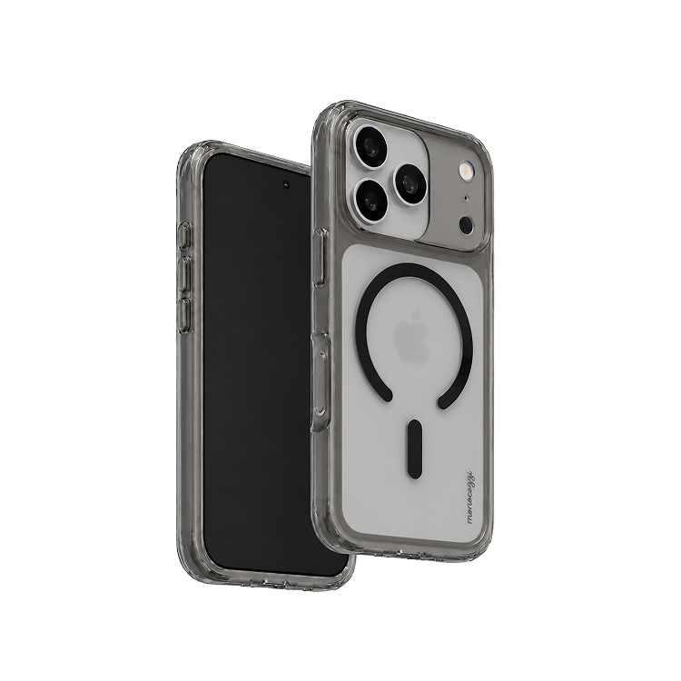ESSENTIALS Slim｜iPhone 18 Magnetic Charging Compatible Anti-Yellowish 1.2mm Ultra Slim Crystal Clear Case - Transparent Black