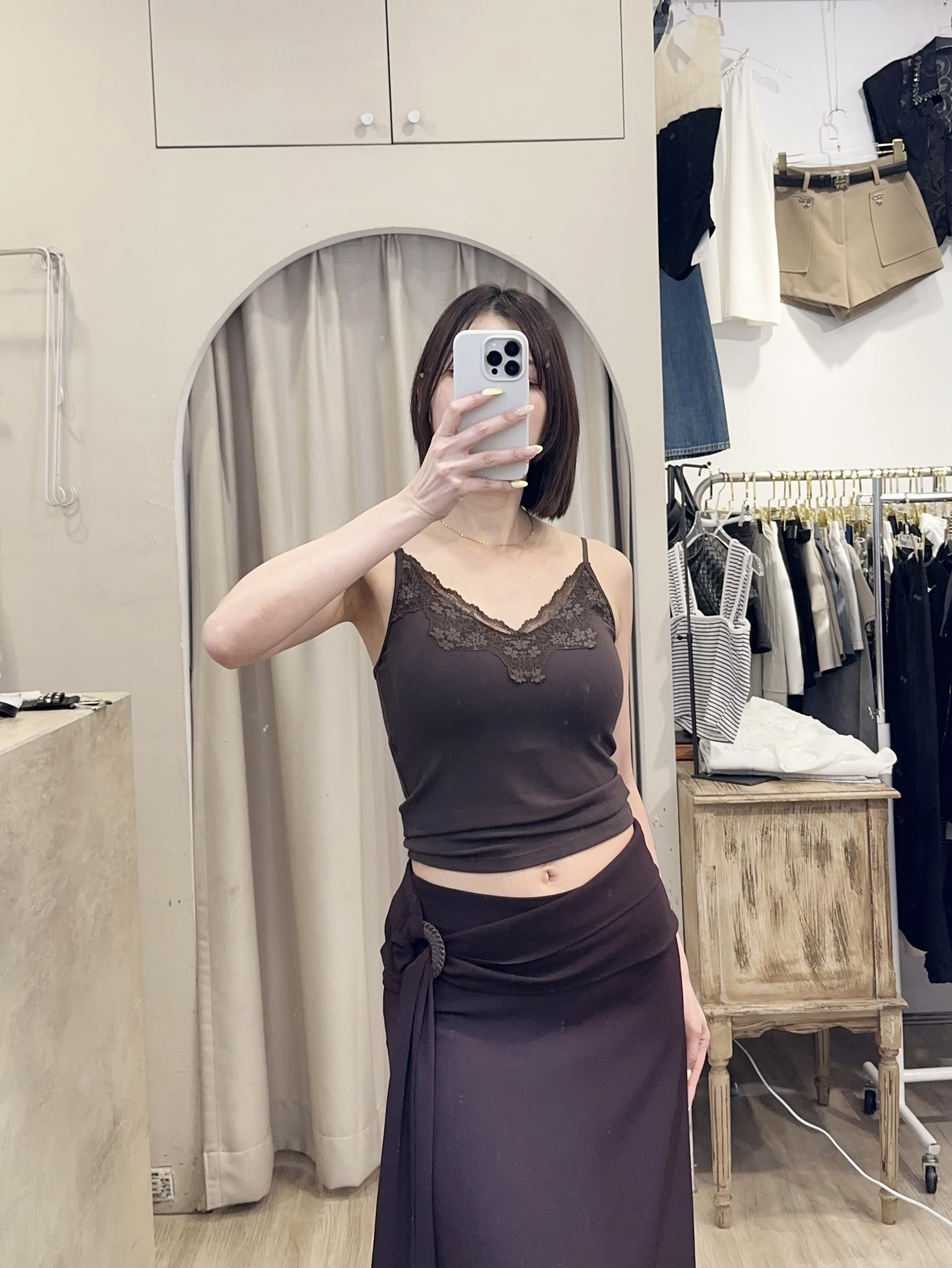 超彈力柔棉蕾絲bra top