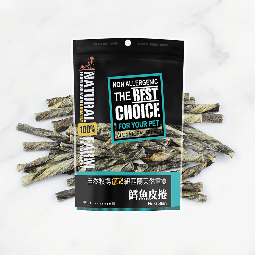 天然寵物零食．鱈魚皮捲