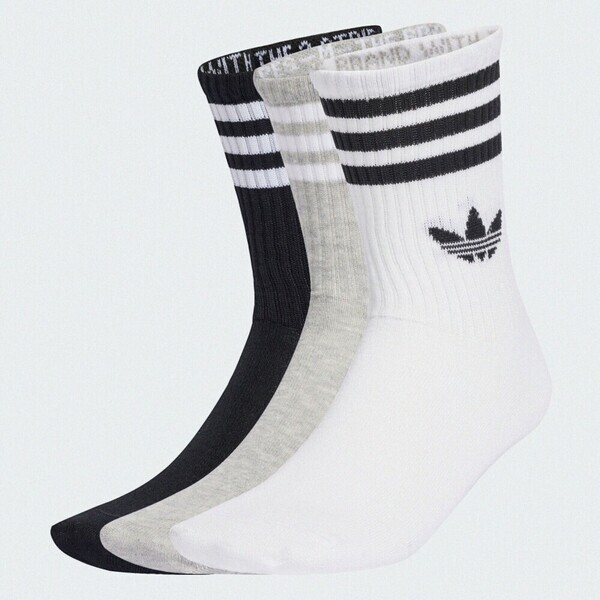 Adidas 愛迪達 3s Crew S 3p JV7403 中筒襪 三雙入 經典 黑灰白