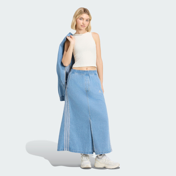 Adidas 愛迪達 St Dnm Wsh Sk KV0622 女 丹寧長裙 水洗 舒適 穿搭 藍