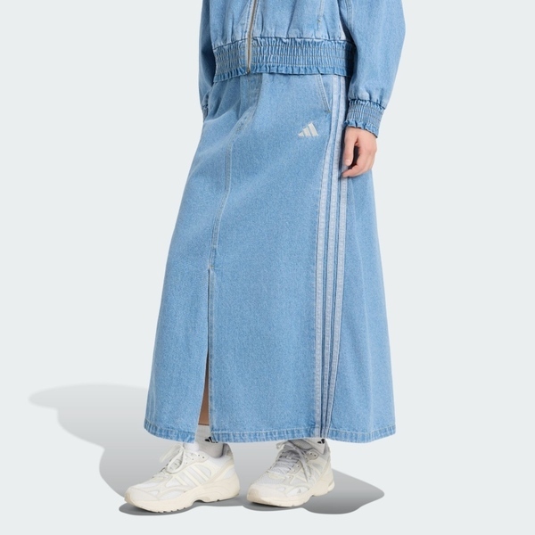 Adidas 愛迪達 St Dnm Wsh Sk KV0622 女 丹寧長裙 水洗 舒適 穿搭 藍