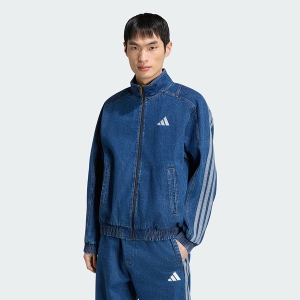 Adidas 愛迪達 Sta Dnm Jkt KV8345 男 立領外套 丹寧外套 休閒穿搭 深藍