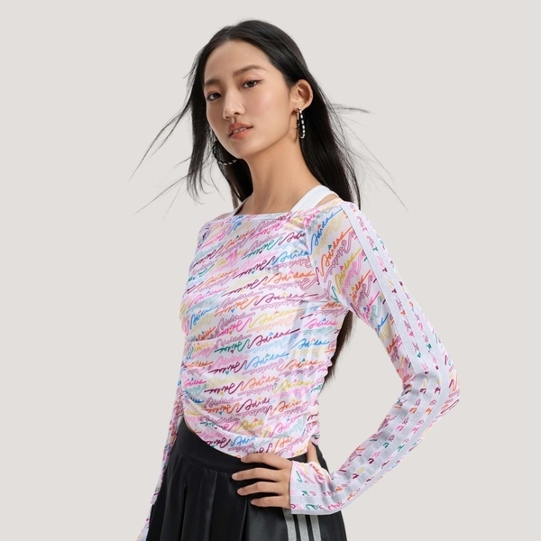Adidas 愛迪達 Dce Mesh Ls Tee KR7600 女 長袖上衣 休閒長袖 船領 粉紅