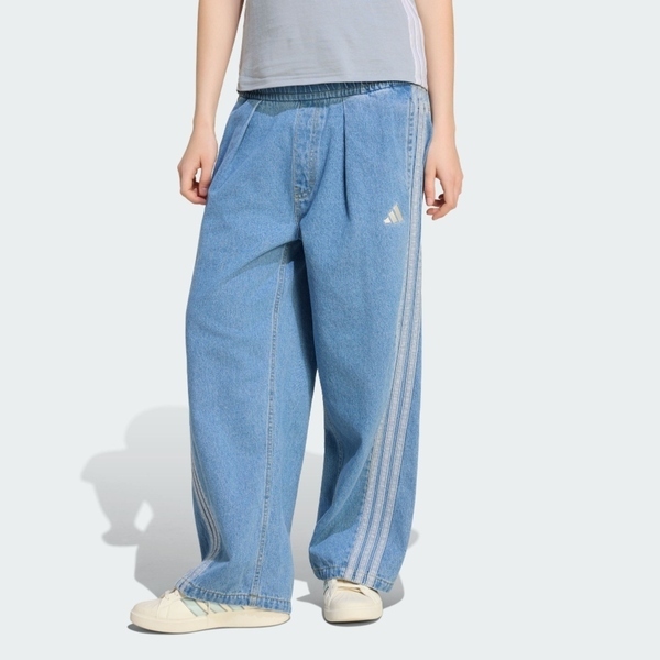 Adidas 愛迪達 St Dnm Wsh Pt KV0619 女 長褲 丹寧長褲 休閒長褲 水洗 舒適 藍