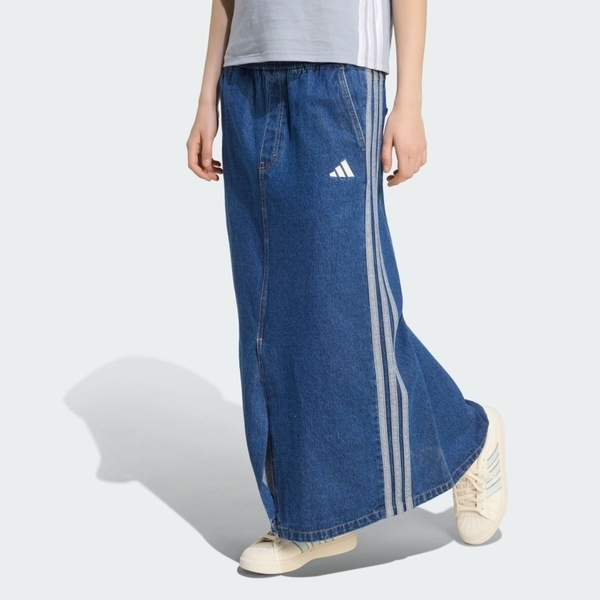 Adidas 愛迪達 St Dnm Wsh Sk KV0621 女 丹寧長裙 水洗 舒適 穿搭 深藍