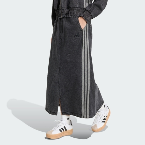 Adidas 愛迪達 St Dnm Wsh Sk KV0623 女 丹寧長裙 水洗 舒適 穿搭 黑