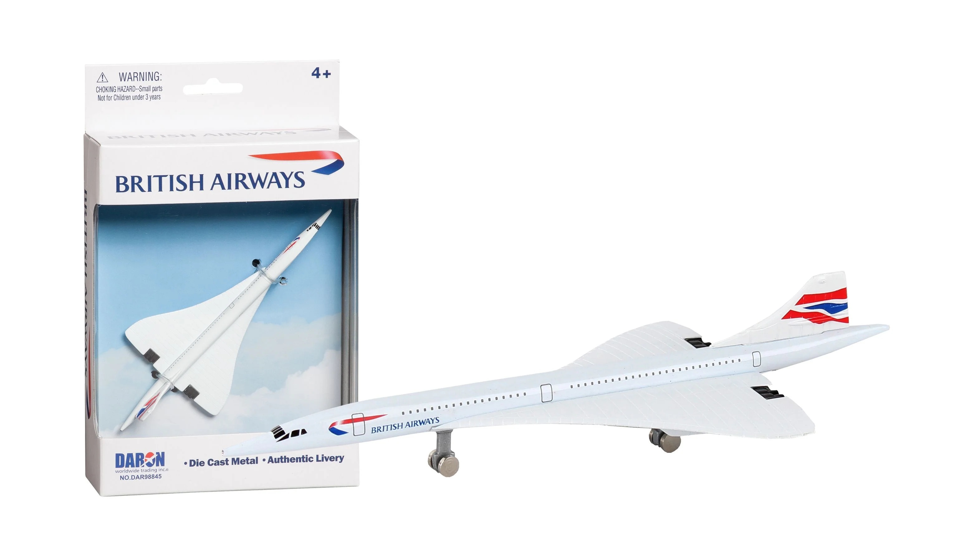 英國航空 超音速協和號單架玩具飛機