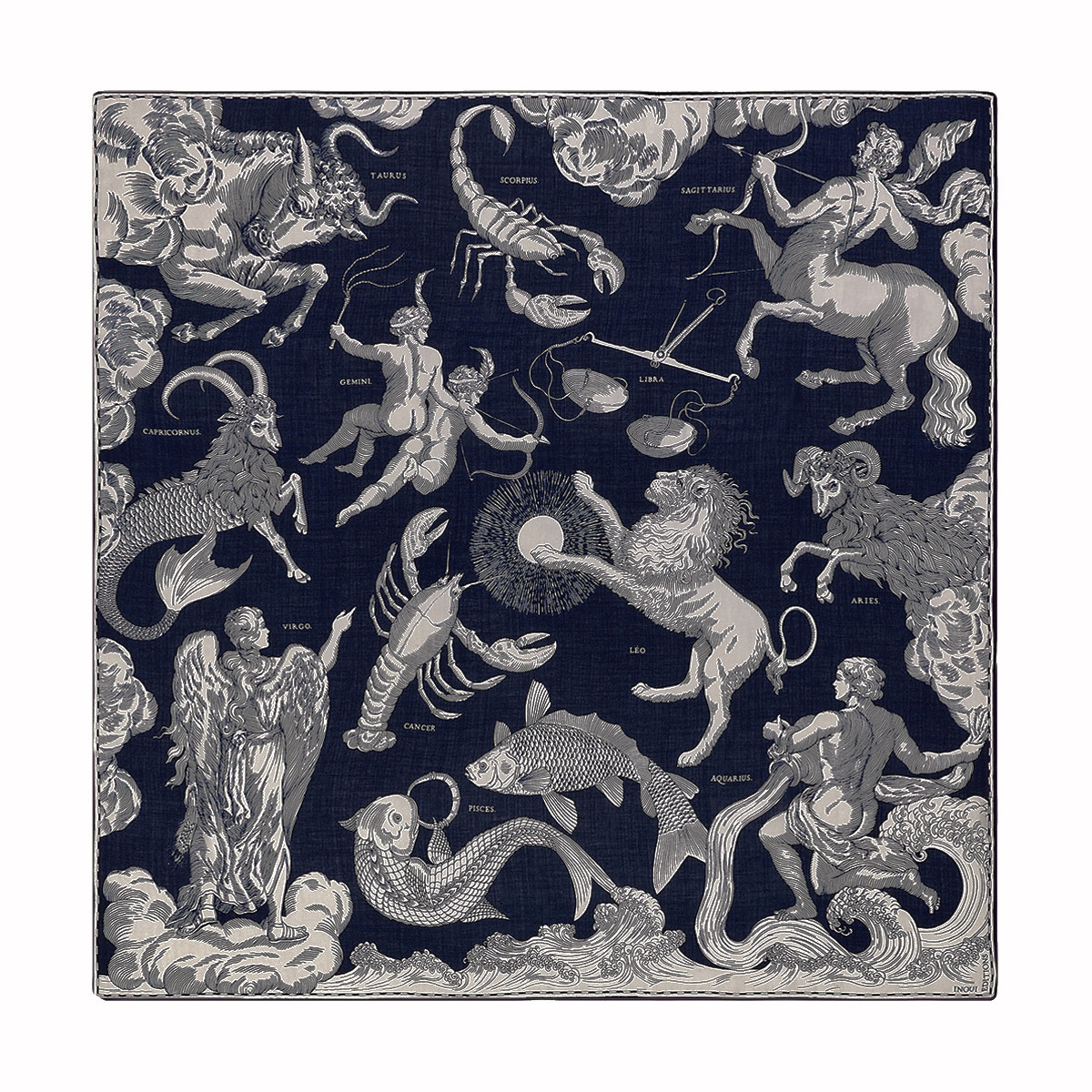ASTROLOGIE 絲棉方巾130 - 夜藍