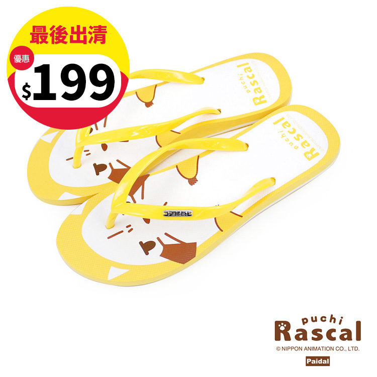 Paidal x Rascal小小浣熊俏皮大臉足弓夾腳拖人字拖