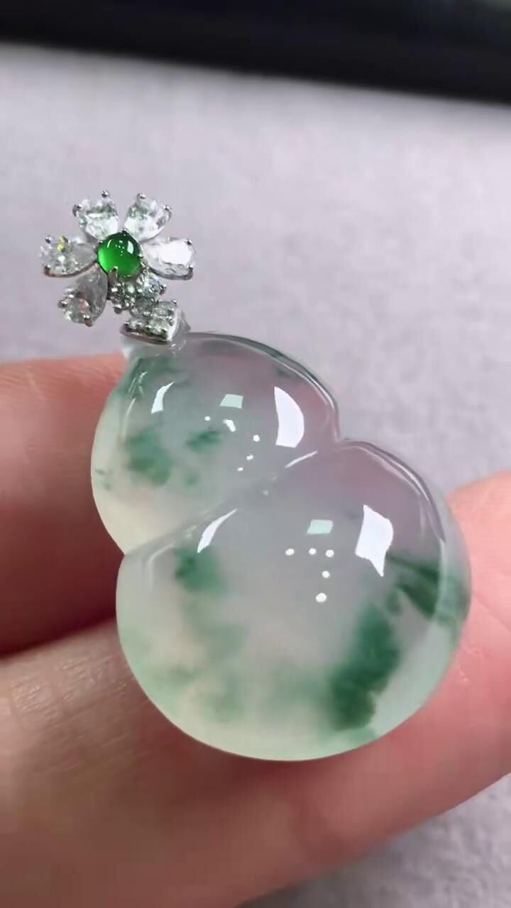 翡翠葫蘆吊墜,天然翡翠A玉, 緬甸玉, Jade, Jadeite