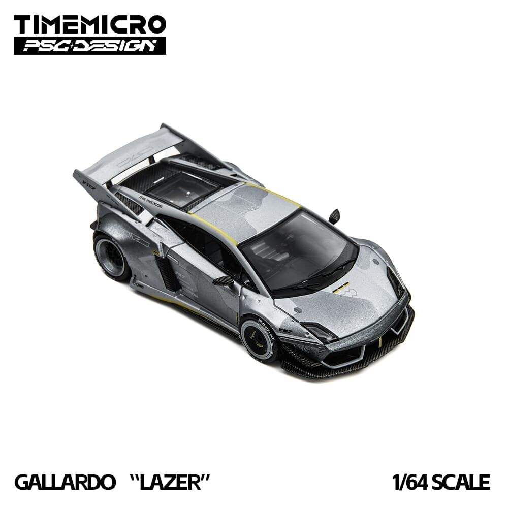 預訂:1/64 Time Micro Lamborghini Gallardo Lazer Fighter Jet Gray (TM648901-D )