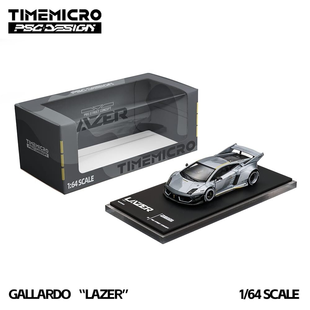 預訂:1/64 Time Micro Lamborghini Gallardo Lazer Fighter Jet Gray (TM648901-D )