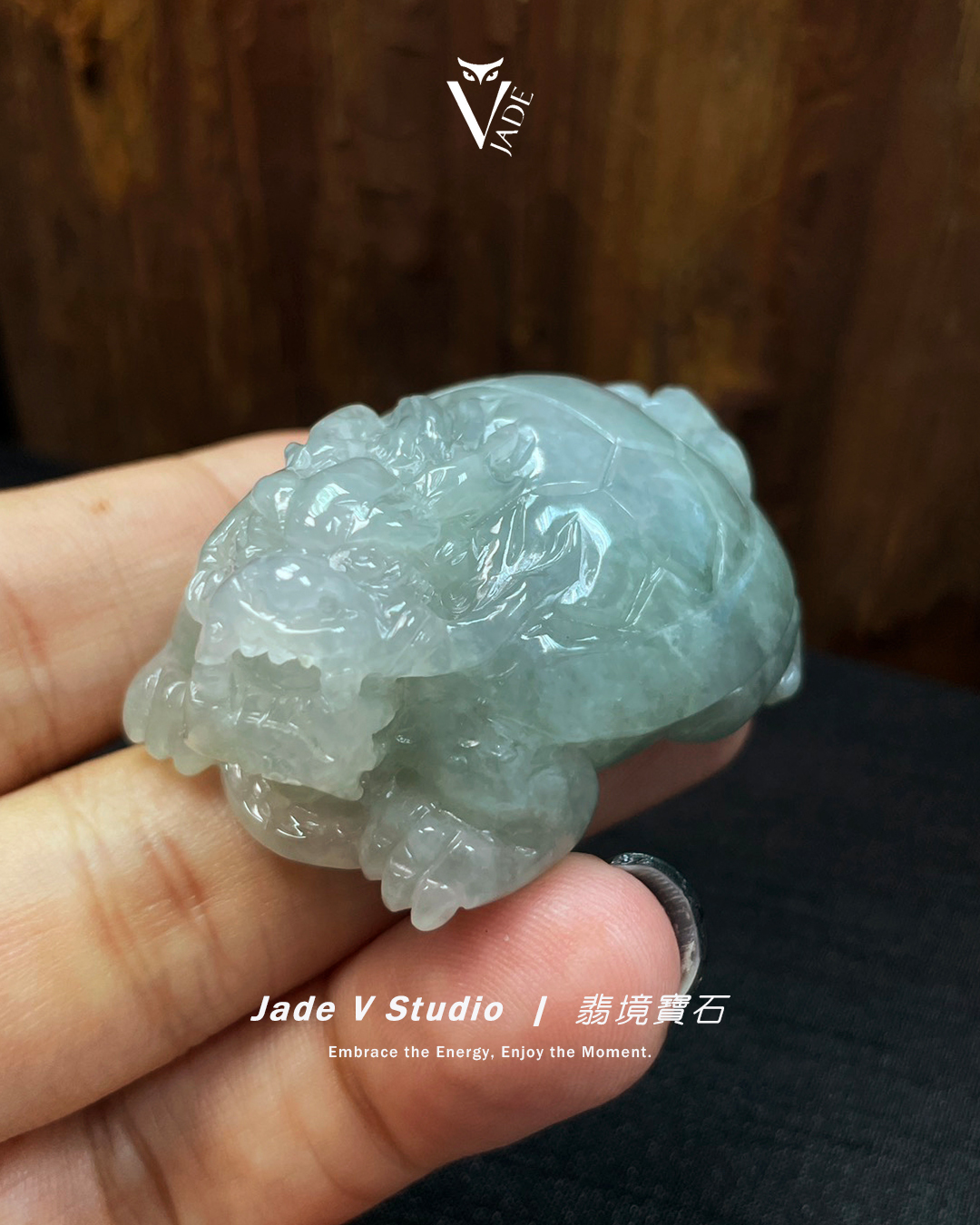 【JadeV｜翡境寶石】糯冰 厚庄 龍龜 墜/把件 翡翠
