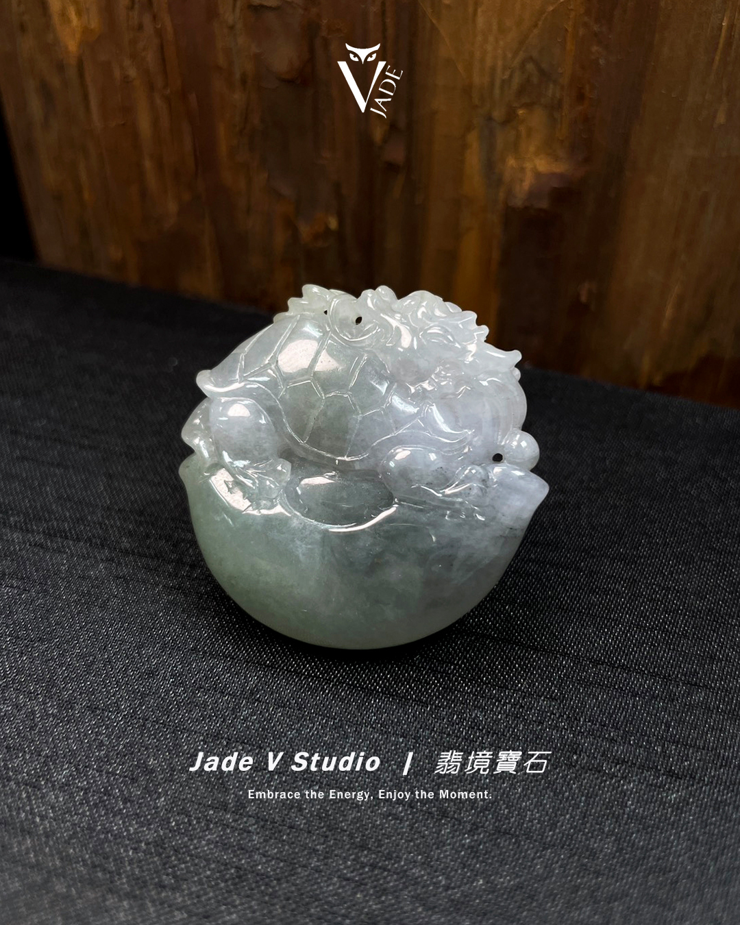 【JadeV｜翡境寶石】糯冰 三彩 龍龜 翡翠