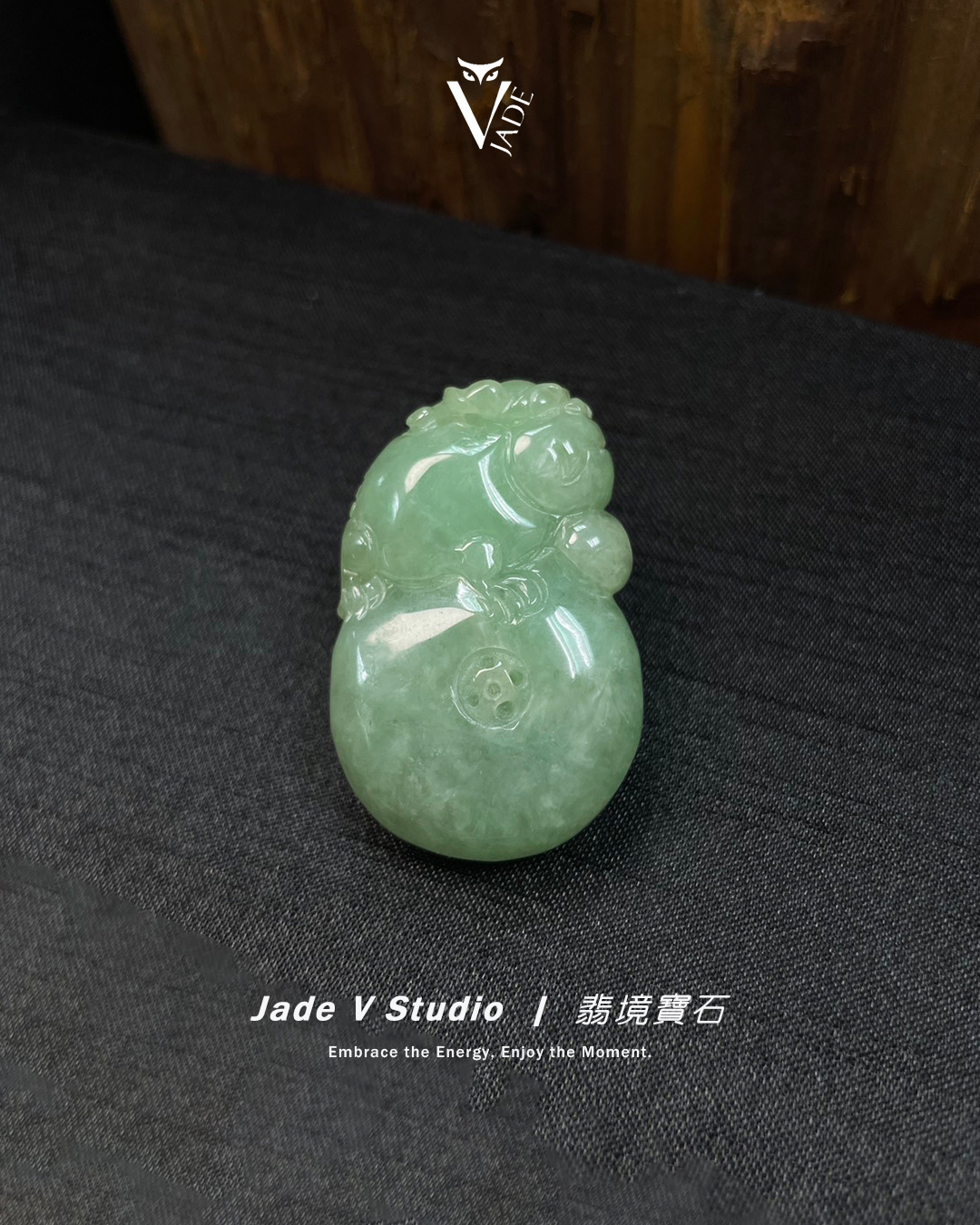 【JadeV｜翡境寶石】糯冰 翠綠 金蟾 招財進寶 厚庄 翡翠