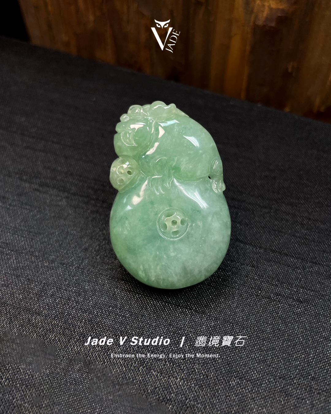 【JadeV｜翡境寶石】糯冰 翠綠 金蟾 招財進寶 厚庄 翡翠