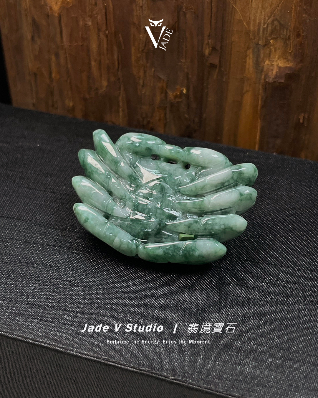 【JadeV｜翡境寶石】花青 螃蟹 八方來財 翡翠