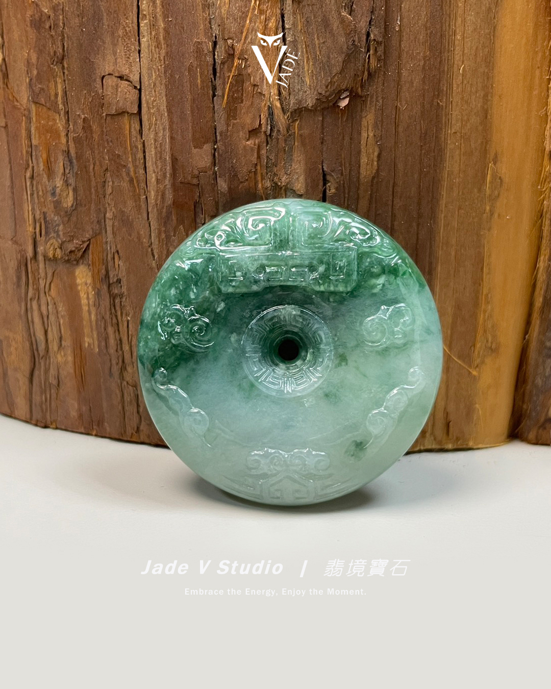 【JadeV｜翡境寶石】細糯 飄花 平安扣 厚庄 翡翠
